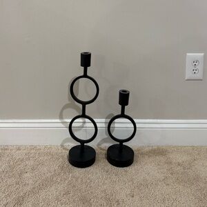 Modern Black Metal Candle Holders